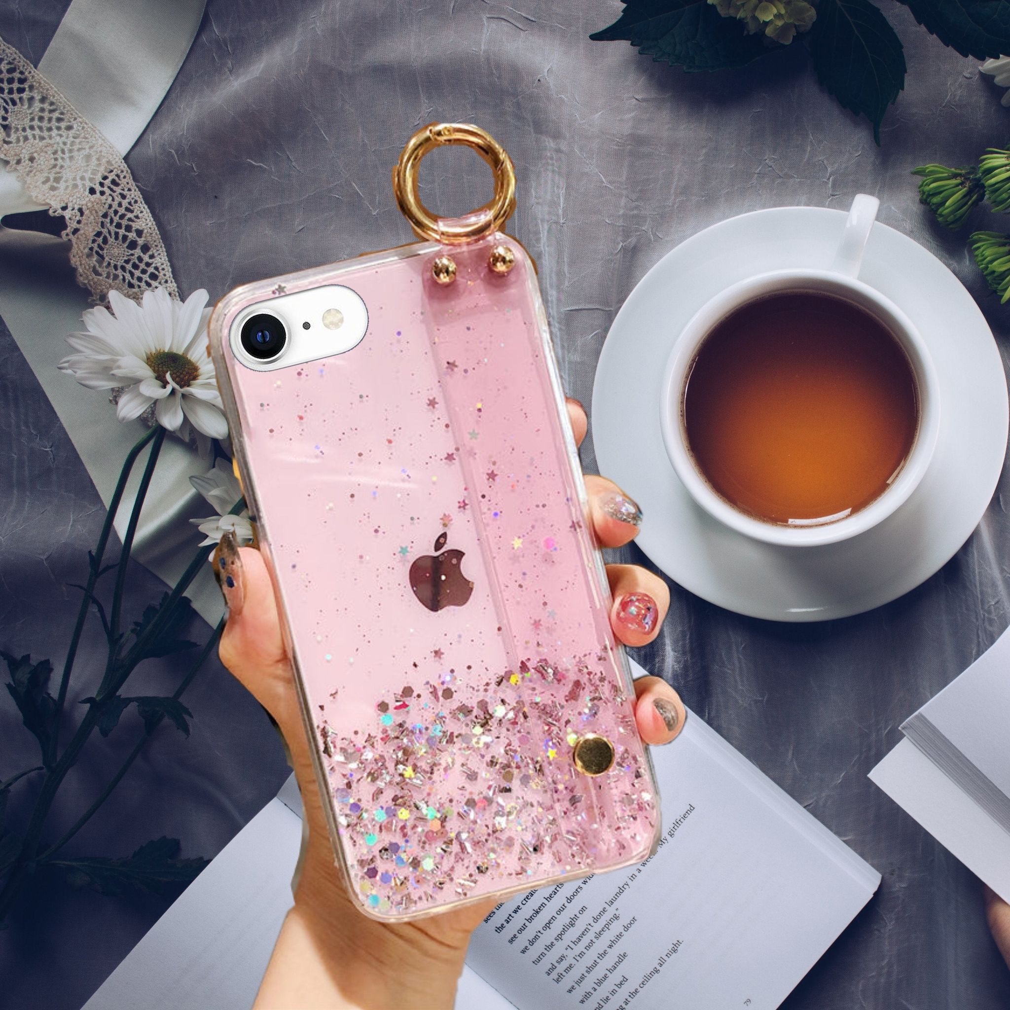 Bling Glitter Hand Strap Case-iPhone SE 2 / SE 3