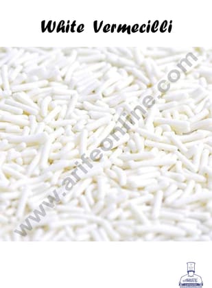 CAKE DECOR™ Sugar Candy - Vermicelli White Color Sprinkles and Candy - 100 gm