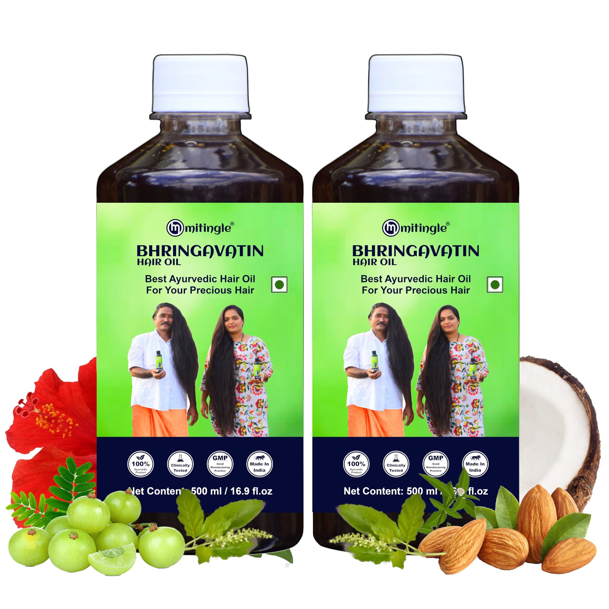 Adivasi Mitingle Bhringavatin Hair Oil, 1000ml | Adivasi Ayurvedic Hair Oil | Pure Natural Ayurvedic Product | Promotes Hair Growth And Prevents Hair fall | No Side Effects.