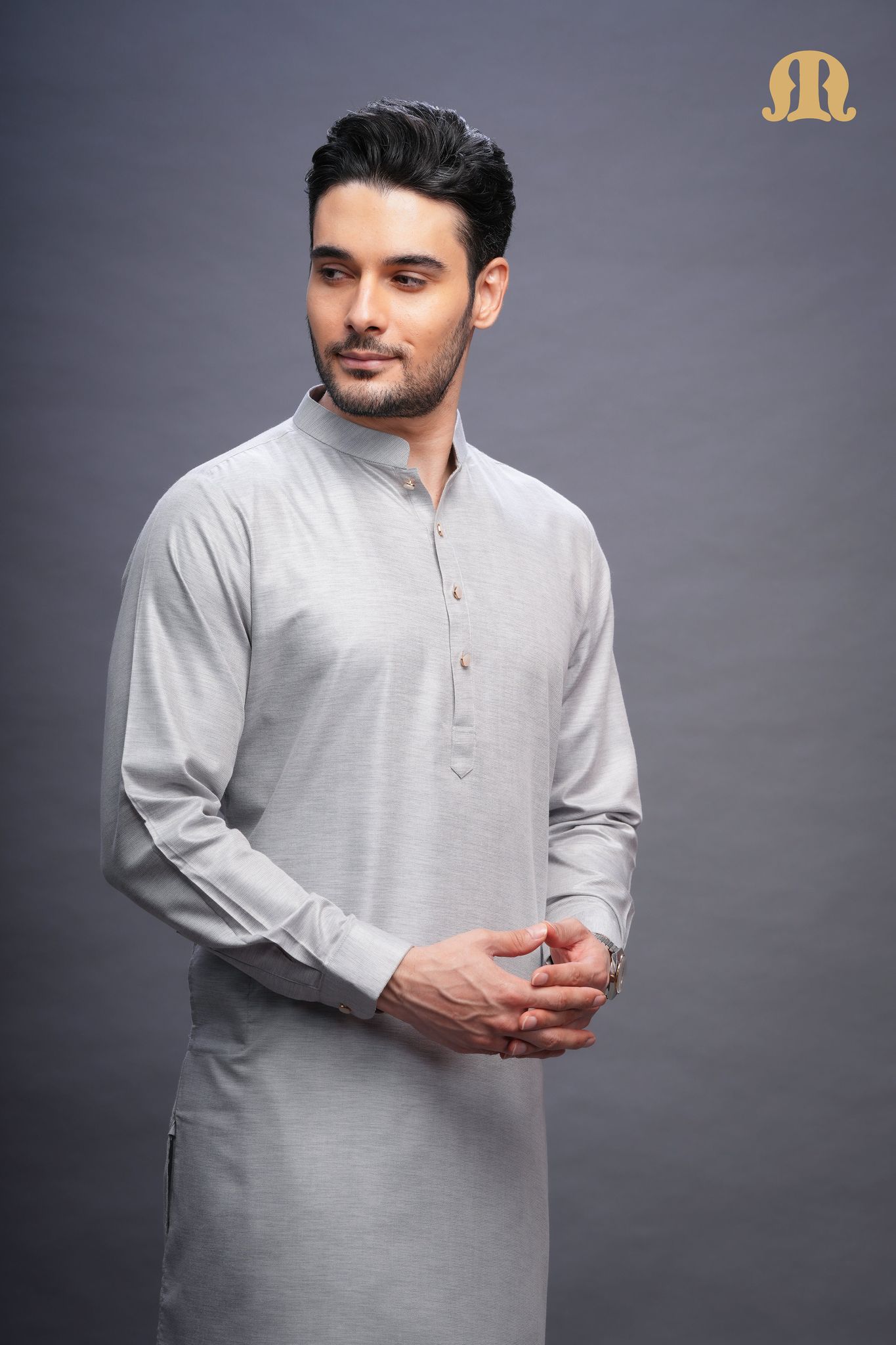 Yatay Kurta Grey Men-S