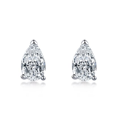 PEAR STUDS - Fine Silver-Silver