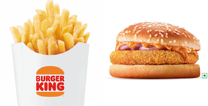 1 x Crispy Veg Burger., 1 x Regular Fries.