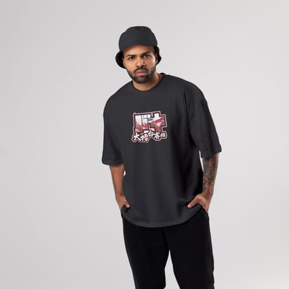 Baki Hanma Oversized T-Shirt-S / Black / 240 GSM (100% Cotton)
