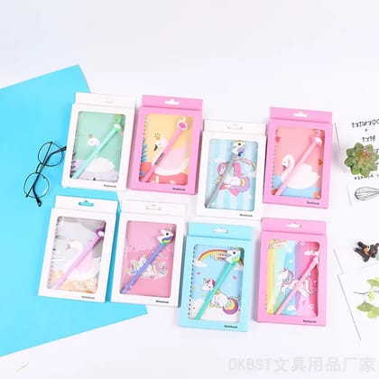 Unicorn notebook pen set
