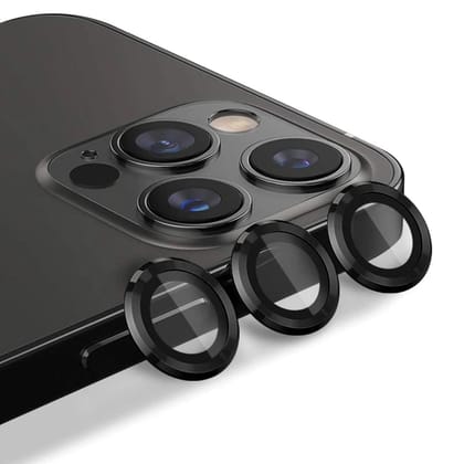 Metallic Camera Lens Protector - Black-Apple iPhone 12 Pro