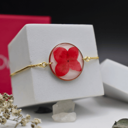Red Hydrangea Bracelet