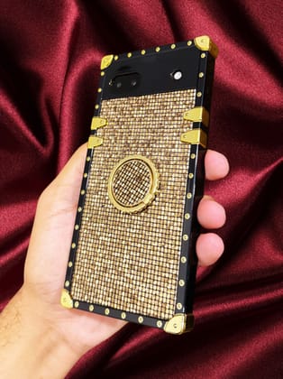 Bling Gold Glitter Ring Holder Cover-Google Pixel 6A