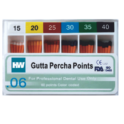 hw gutta purcha point 6% taper-HW Gutta Percha Points 6% #15