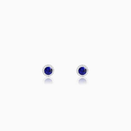Silver Hypnotic Blue Studs