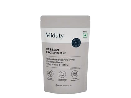 Miduty Fit and Lean Protein Shake,  1.1 lb  Chocolate