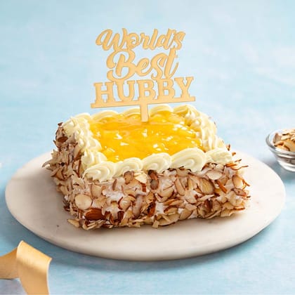 Husband's Day Cake - Eggless Fresh Cream Pineapple [1/2kg]