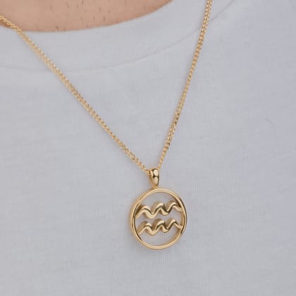 AQUARIUS (GOLD) Pendant+ Chain
