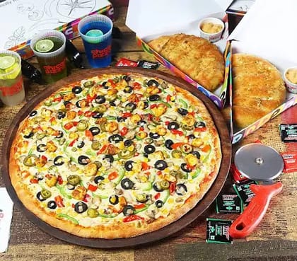 18" Monster Pizza& Stuffed Garlic Bread ( Veg Combo )
