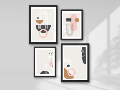 FRAMED "Aesthetic Vibez" Set of 4 Posters – A4 Size- Aesthetic Theme