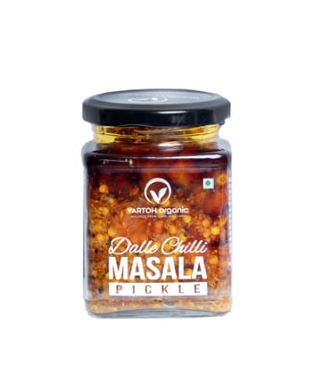 Vartoh Organic Dalle Chilli Masala Pickle, 225 gm