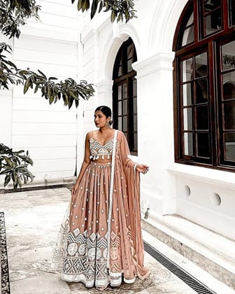 Peach Colour Dulhan Lehenga Choli, Wedding Lehenga Choli, Party Wear Dress DC 2031