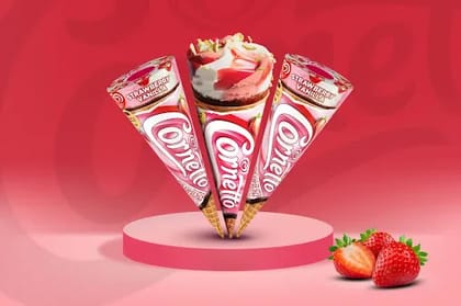 Cornetto Strawberry Vanilla (105ml X 3 Pcs)