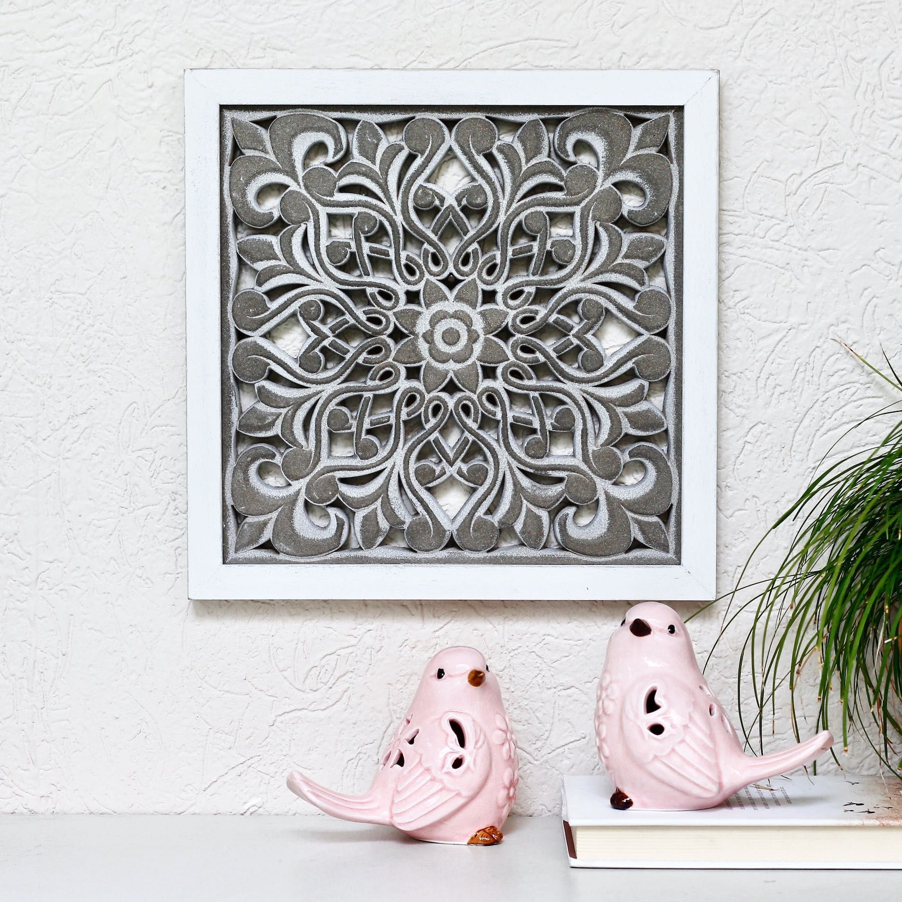 Carved Wood Square Panel S