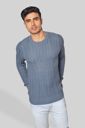 Blue Knitted  Jumper-XXL / Blue Knitted