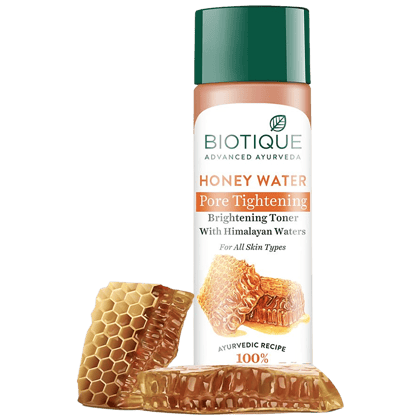 Biotique Pore Tightening Brightening Toner - Honey, With Himalayans Water, For Normal To Oily Skin, 120 Ml Carton