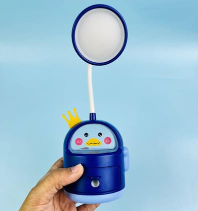 Cute Unique Cartoon printed LED Rechargeable Desk Lamp with Sharpener-Blue