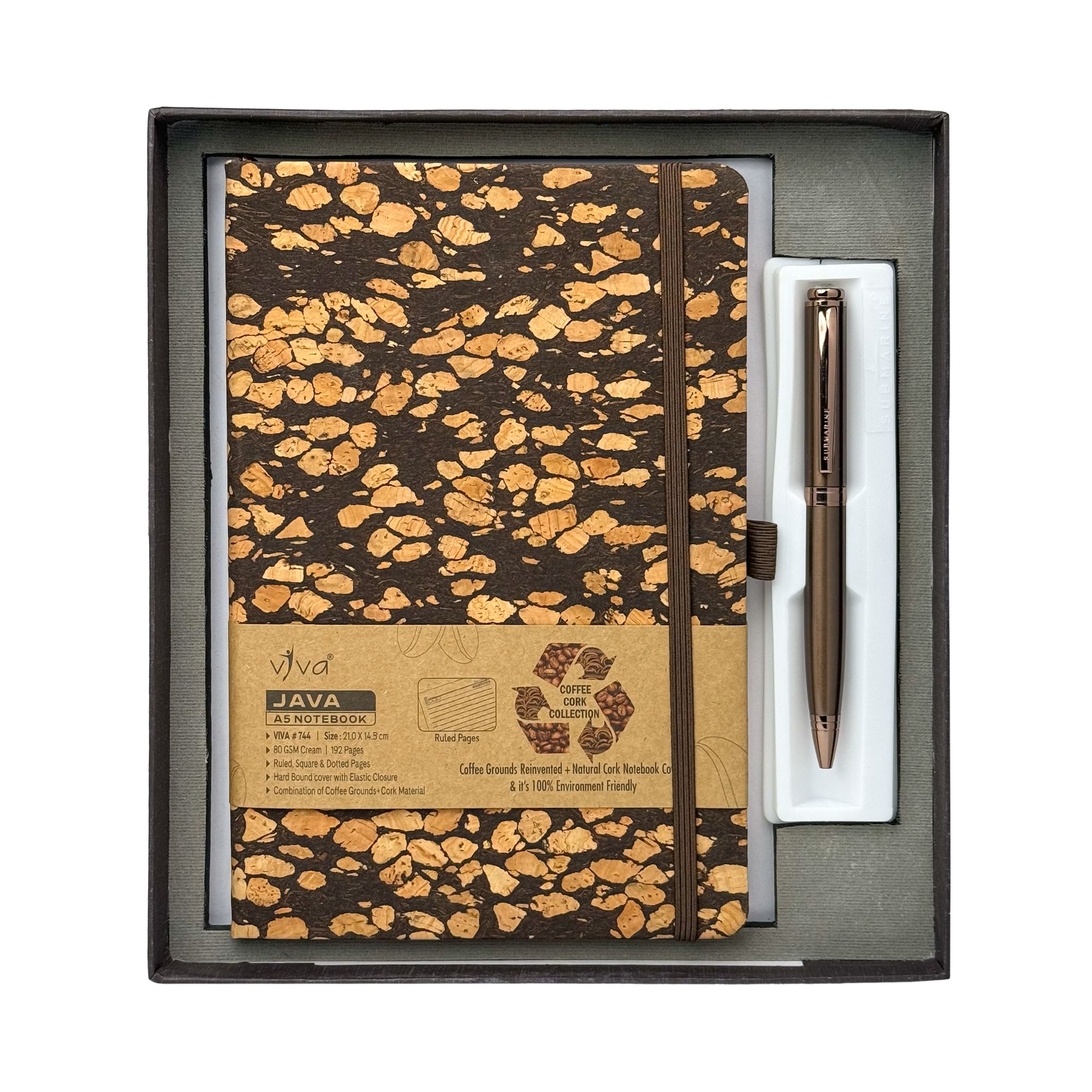 Java Coffee Notebook & Preciosa Coffee Pen (Gift Set)