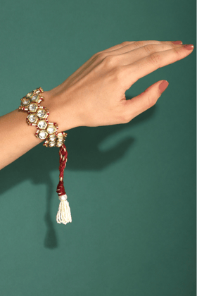 HONEYCOMB POCHI BRACELET- RED-5 bracelets with pouches