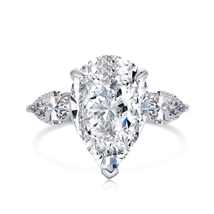 TRIPLE MEGA PEAR RING - Fine Silver-6/7 / Silver