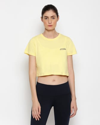 Women'S Premium Cotton Printed Half Sleeve Crop T-Shirts-L