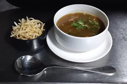 Veg Manchow Soup With Fried Noodles