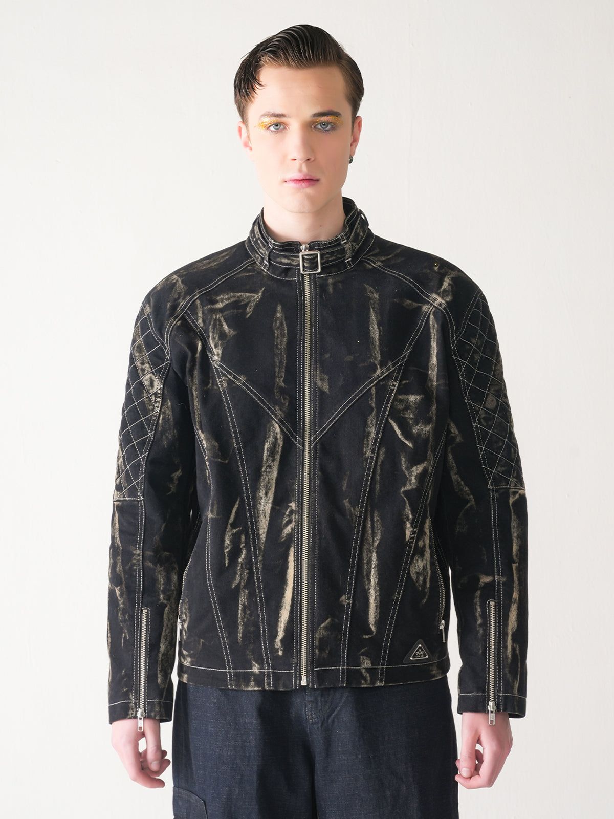 TENOR DENIM BIKER JACKET-XS