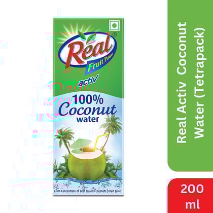 Real Activ Coconut Water/Nariyal Pani, 200 Ml Tetra Pack