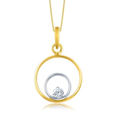 Senco Gold Sparkling Aura Solitaire Pendant (1.15 gram / 0.11 Ct / GH-VS / 18K Yellow Gold)