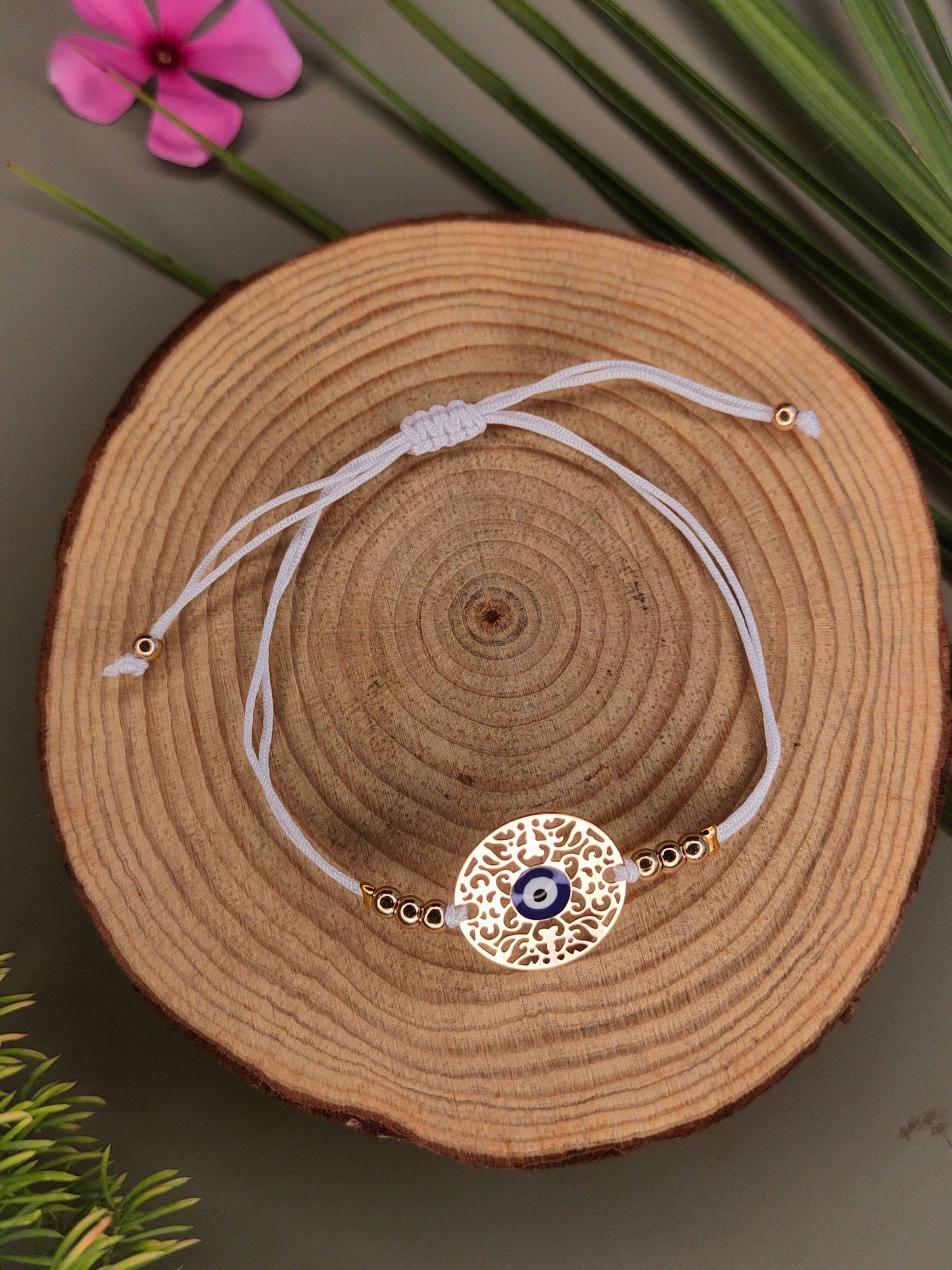 Evil Eye Woven Elegant Rakhi-White