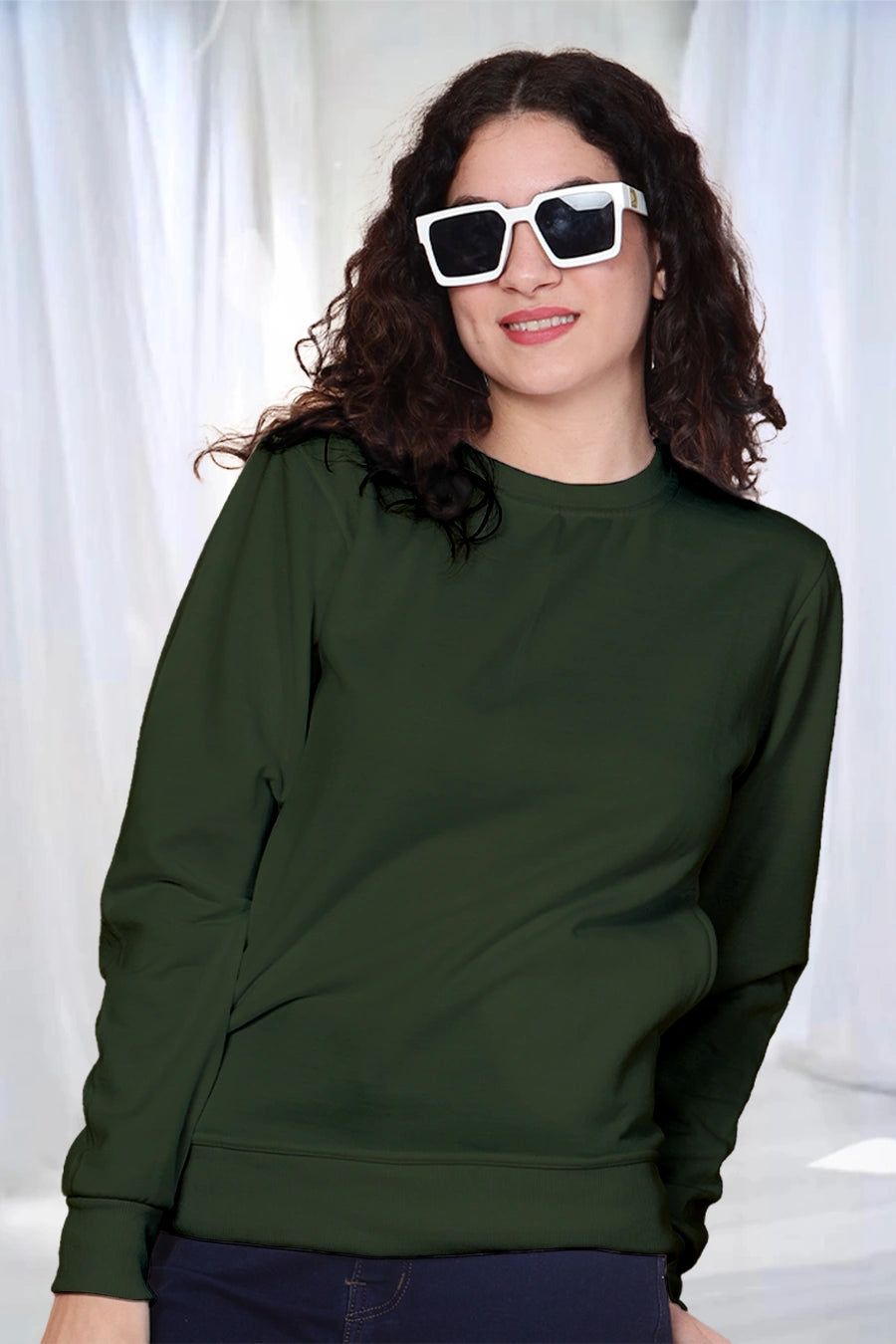 Army Green - Fleece Sweatshirt-S / Army Green