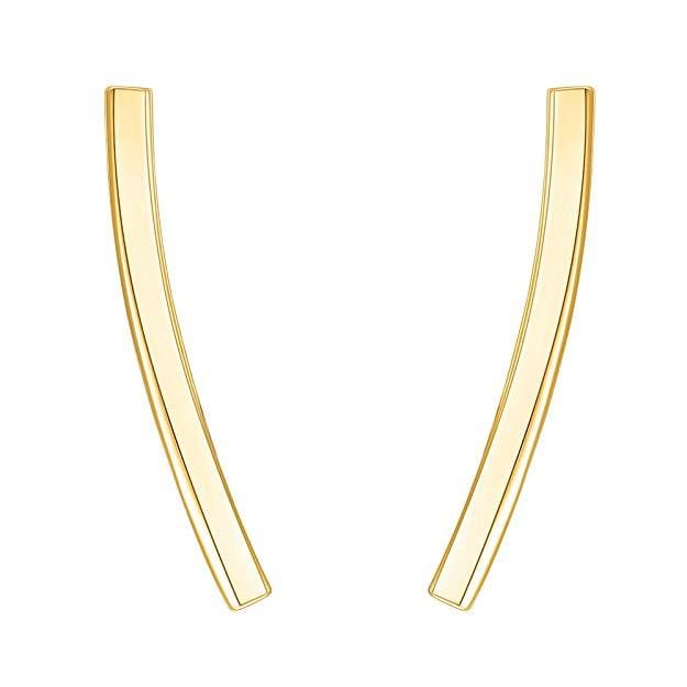 Pav'e Swarovski Elements Curved Bar Studs in 14K White Gold