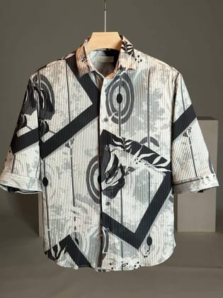 Classy Black and White Designing Trendy Shirt by GlamaStitch-M