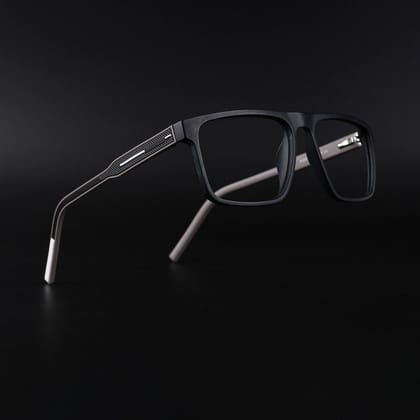 Eyejack Rush Matt Black Square Eyeglasses for Men & Women (1007CL695-C1)