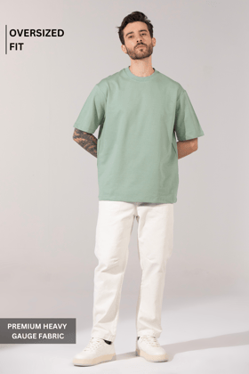 Serene Sage- Oversized T-Shirt-XS
