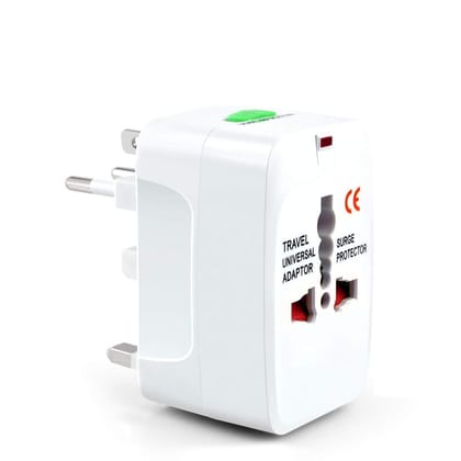 Universal World Wide Travel Adapter Plug, Power/Charger Adapter Plug, EU | AU | UK | US | CN | JP | HK Euro 2022 Surge Protector(White)