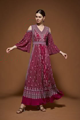 Fuchsia Kaftan-XS