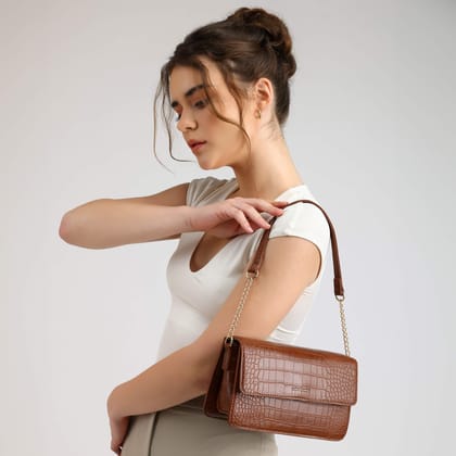 Voyage Tempting Shoulder Bag-30X4X13cm / Brown