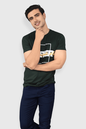 Bottle Green Never Underestimate Me Classic Italian printed T-shirt - UNISEX-M / Bottle Green