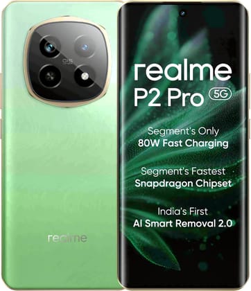 realme P2 Pro 5G (Parrot Green, 12 GB RAM, 256GB Storage) | Up to 24GB Dynamic RAM | 6.7 Curved Display | 7s Gen2 Processor | 4500 mm VC Cooling System | Sony LYT-600 OIS Camera | 80 W Fast Charging