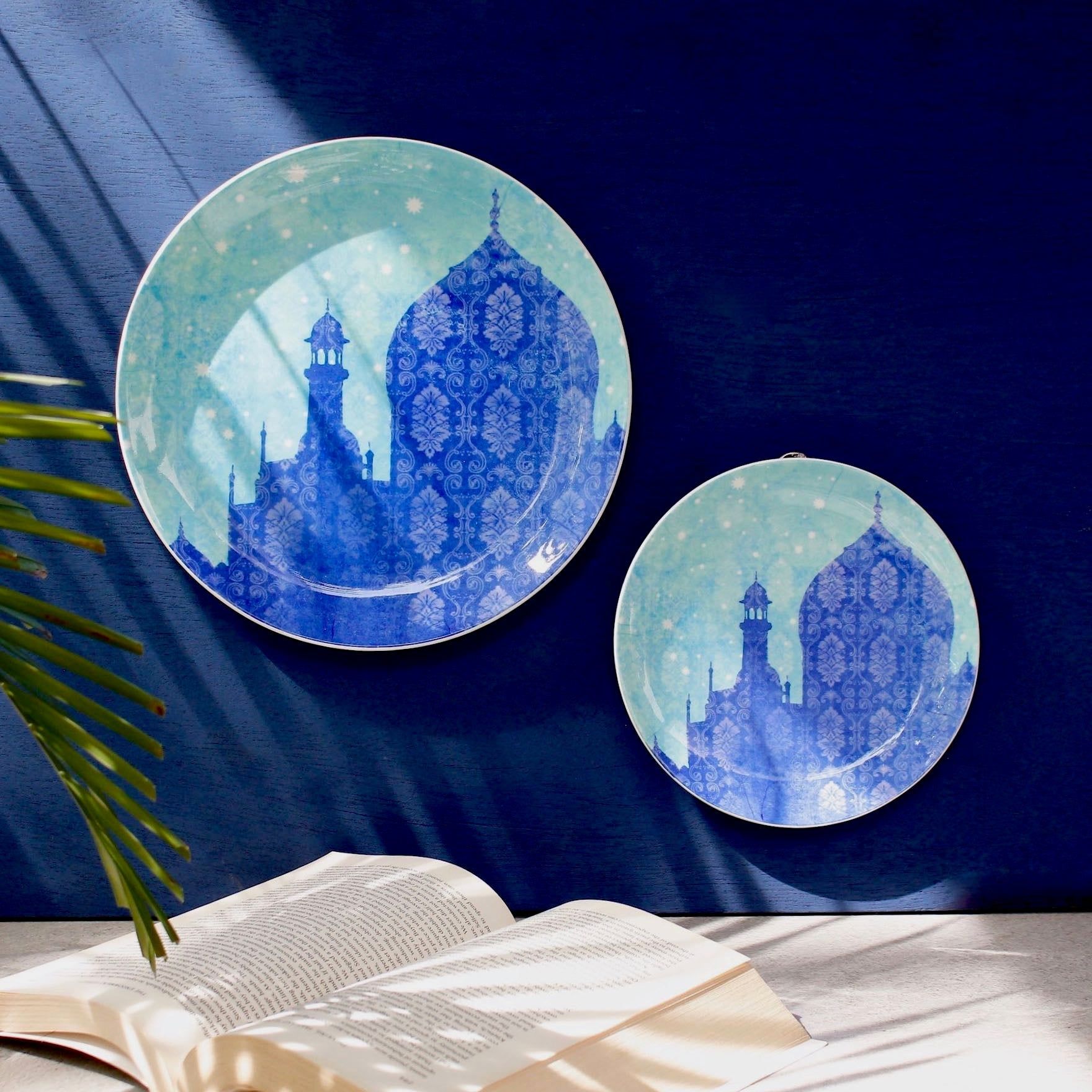 Blue Taj Wall Plate-Large: 26 Cm