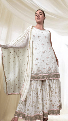 White Sharara Set-XXS