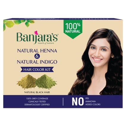 Natural Henna & Natural Indigo Hair Color Kit 200g+200g MRP-299/-