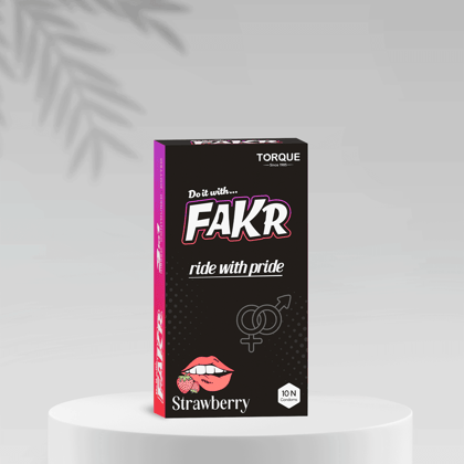 Fakr 3-in-1 Wild Sensation Benzocaine Condoms-Strawberry / 10N