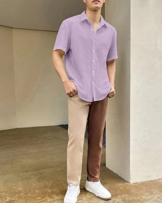 Pastel Elegance: Classy Fabulous Seersucker Men's Shirt by GlamaStitch-S