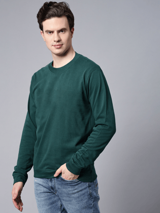 Green Basic Sweatshirt-S / Green